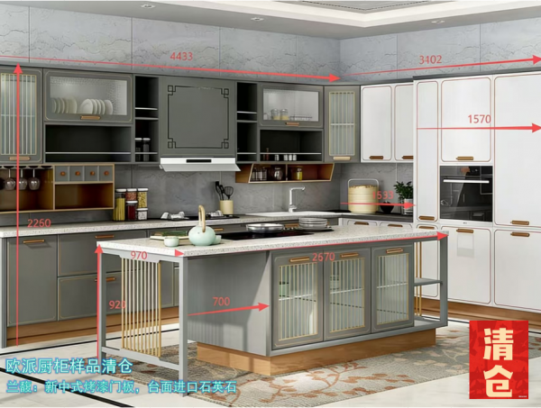 欧派厨柜店面样品超低价处理，台湾敦国铸铝防盗门样品超低价处理